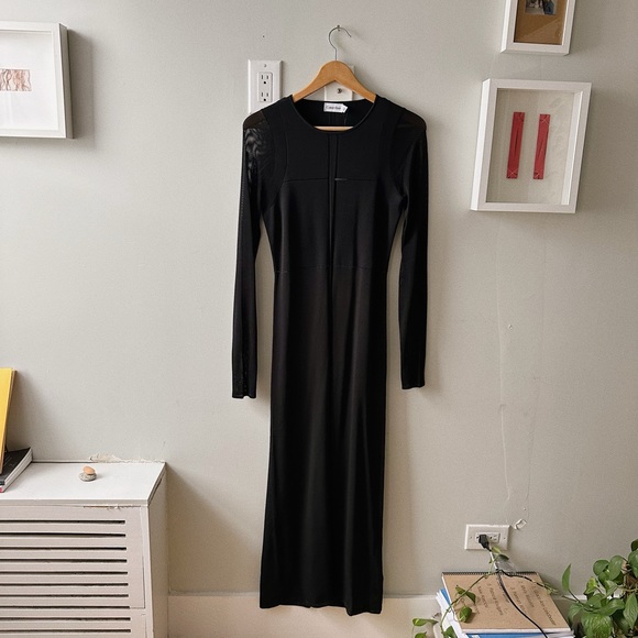 NWT Calvin Klein / Sheer Cut Out Back Maxi Dress / Size Large - Picture 5 of 8